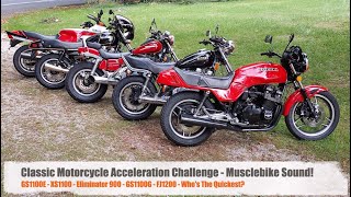 Classic Motorcycle Acceleration Challenge  Musclebike Sound [upl. by Chung244]