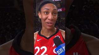 A’ja Wilson sideline interview ahead of the second quarter [upl. by Cavallaro]