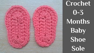 Guide to Crochet Shoe Sole  For 03 months baby [upl. by Leontyne]