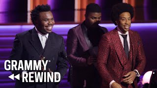 Watch Baby Keem Celebrate quotFamily Tiesquot During Best Rap Performance Win In 2022  GRAMMY Rewind [upl. by Remington]