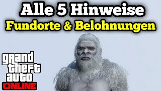 GTA 5 Online  YETI OUTFIT  Schatzsuche  Alle 5 Hinweise Fundorte amp Belohnungen [upl. by Nerad551]