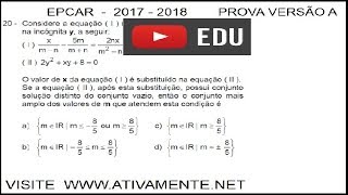 Questão 20 EPCAR 20172018 PROVA VERSÃO A equação do 2° grau [upl. by Sumaes533]