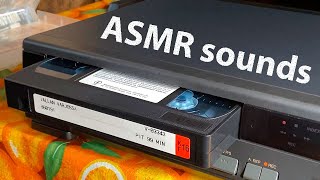 Insert VHS tapes into a VCR  ASMR tactile sensations  VCR VHS Montage [upl. by Olegnad156]