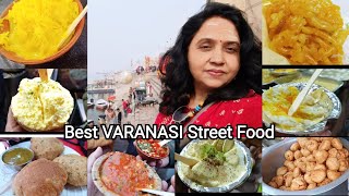 Varanasi food  काशी विश्वनाथ दर्शन गंगा आरती और स्वादिष्ट पकवान का जायका [upl. by Ainoz]