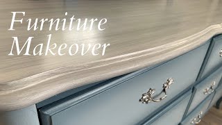 Chalk Paint Furniture Makeover  Blending Technique  Shading  Whitewash [upl. by Demaggio]