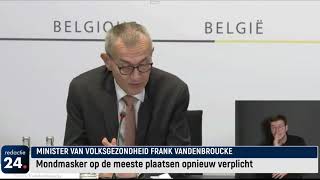 Frank Vandenbroucke over verplichting mondmaskers [upl. by Rey]