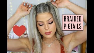 HAIR TUTORIAL  Braided Pigtails  Valerie pac [upl. by Mudenihc]