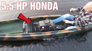 Canoe With 55HP Motor From A Lawnmower 20KMH [upl. by Goldy617]