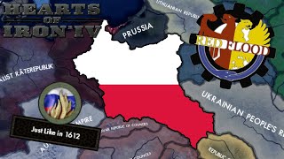 Conquering the east as Poland in Red Flood  Hearts of Iron IV [upl. by Ilarrold254]