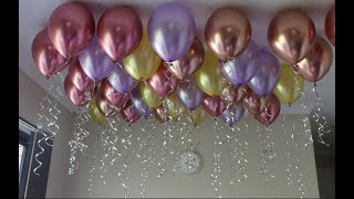 Easiest way to put balloons in the ceiling  without helium [upl. by Nagap]