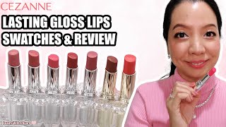 MOISTURISING AND SHINY Cezanne Lasting Gloss Lips Swatches And Review [upl. by Appolonia]