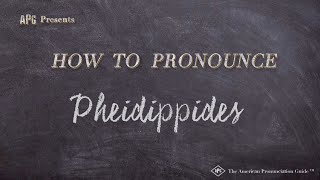 How to Pronounce Pheidippides Real Life Examples [upl. by Onirefez]