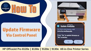 HP OfficeJet Pro 8120  8130  9120  9130 Printer  How to update Firmware via Control Panel [upl. by Levitan435]