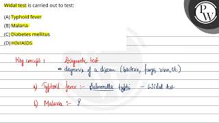 Widal test is carried out to test [upl. by Zitella]