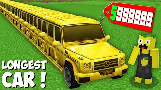 Why DID I BUY THIS SUPER LONGEST CAR in Minecraft  NEW GOLD LIMOUSINE [upl. by Namaan]