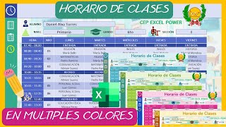 HORARIO📆de Clases en Excel✅Editable e Imprimible [upl. by Alesig]