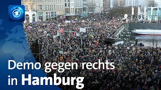 Tausende bei Demo gegen rechts in Hamburg [upl. by Katalin399]