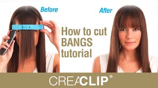 How to Cut BANGS Tutorial  Straight Textured and Side Swept Bangs [upl. by Anirrok43]