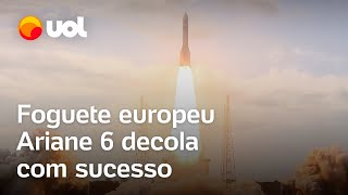 Foguete europeu Ariane 6 decola com sucesso veja vídeo [upl. by Daniele]