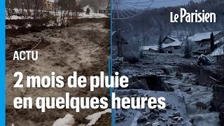 Intempéries dans les HautesAlpes  torrents de boue inondations et routes arrachées [upl. by Finn]