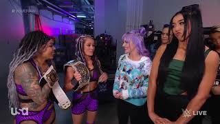 Candice LeRae amp Indi Hartwell congratulates Katana Chance amp Kayden Carter  WWE RAW 121823 [upl. by Tammy]