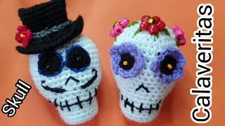 💀AMIGURUMI💀Como hacer Calaveritas para el dia de Muertos💀Calaverita de Dulce💀 How to Crochet Skull💀 [upl. by Nniuqal]