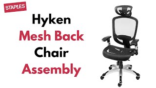 Staples Hyken Chair Assembly  FlexFit™ Hyken Mesh Back Fabric Task Chair Assembly [upl. by Nylacaj420]