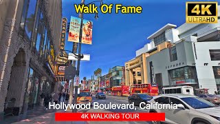 4K Hollywood Blvd Walk of Fame Walk Around Los Angeles California [upl. by Eikcim]