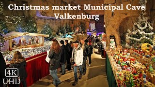 Valkenburg Netherlands  Part 2  Christmas market Municipal Cave Valkenburg 4K [upl. by Nywloc234]