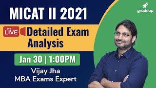 🔴MICAT2 Exam Analysis 2021  Difficulty Level Exam Pattern Expected Cutoffs Gradeup [upl. by Elka]