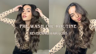 pre hair wash oil routine  reversing hair loss [upl. by Seek270]