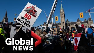 Trucker protests Ottawa police force needs more help in containing quotsurgequot of crowds  FULL [upl. by Eesak]