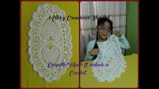 CarpetaTapete Ovalado Tejido a Crochet [upl. by Pimbley]