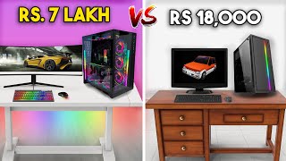 EXPENSIVE VS CHEAP GAMING PC SETUP [upl. by Eimar]