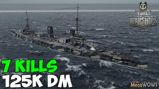 World of WarShips  Gangut  7 KILLS  125K Damage  Replay Gameplay 4K 60 fps [upl. by Bashemath896]