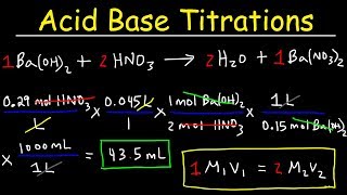 Acid Base Titration Problems Basic Introduction Calculations Examples Solution Stoichiometry [upl. by Annai347]