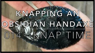 014 Sunday Knapping  Obsidian Biface Acheulean Handaxe obsidian oregon flintknapping [upl. by Brighton]