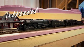 Proto 2000 2882 Mallet DOUBLEHEADER w Freight Drag [upl. by Aikym606]