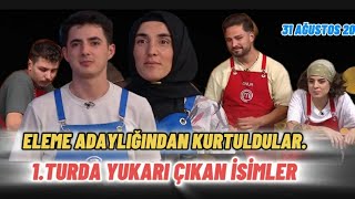 MASTERCHEF TÃœRKÄ°YE 31 AÄžUSTOS 2024 7ELEME ADAYLIÄžINDAN KURTULAN VE 1TURDA YUKARI Ã‡IKAN Ä°SÄ°MLER [upl. by Burner689]