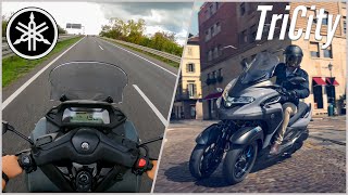 Yamaha Tricity 300 2021  Test Drive amp Autobahn Top Speed POV [upl. by Nyltyak]