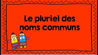 Le pluriel du nom communGrammaire [upl. by Jimmie]