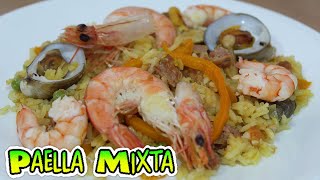 Receta de Paella Mixta  En Sartén [upl. by Jablon]