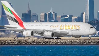 150 CLOSE UP TAKEOFFS and LANDINGS in 2 HOURS  San Francisco SFO Plane Spotting SFOKSFO [upl. by Kcirret276]