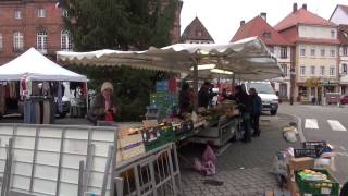 Markt in Weissenburg  Elsass  Frankreich Wissembourg  Alsace France 16112013 Clip 15 [upl. by Leirbma343]