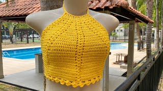 Blusinha de crochê para iniciantes Crochet blouse for beginners ​⁠Marcosjuniorcroche [upl. by Lehteb]