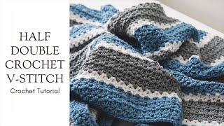 Half Double Crochet V Stitch Tutorial [upl. by Ecniuq]