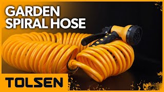 TOLSEN Garden Spiral Hose 50 FT× 38” with 8Pattern Spray Nozzle [upl. by Guzel]