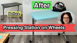 EASY How To Make An Ironing Board Cover Pressing Station on Wheels [upl. by Yedrahs90]