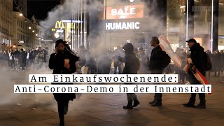 Trotz Verbot AntiCoronaDemo in der Wiener Innenstadt am 18122021 [upl. by Banquer]