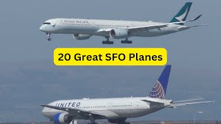 20 GREAT Takeoffs and Landings at SFO  Plane Spotting San Francisco [upl. by Yrellam287]